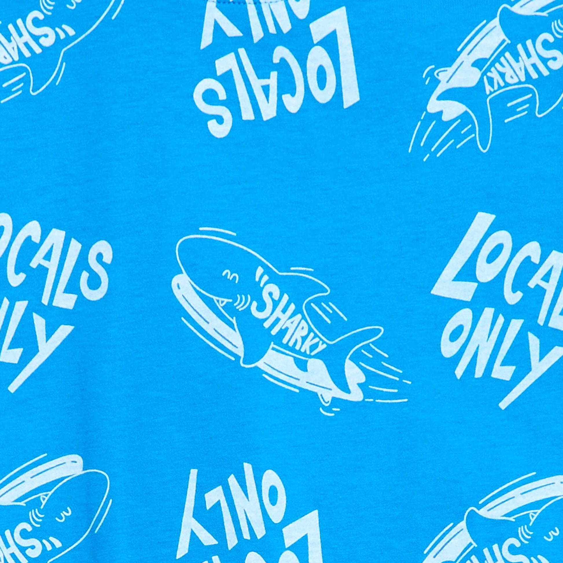T-shirt à motif manches courtes BLEU
