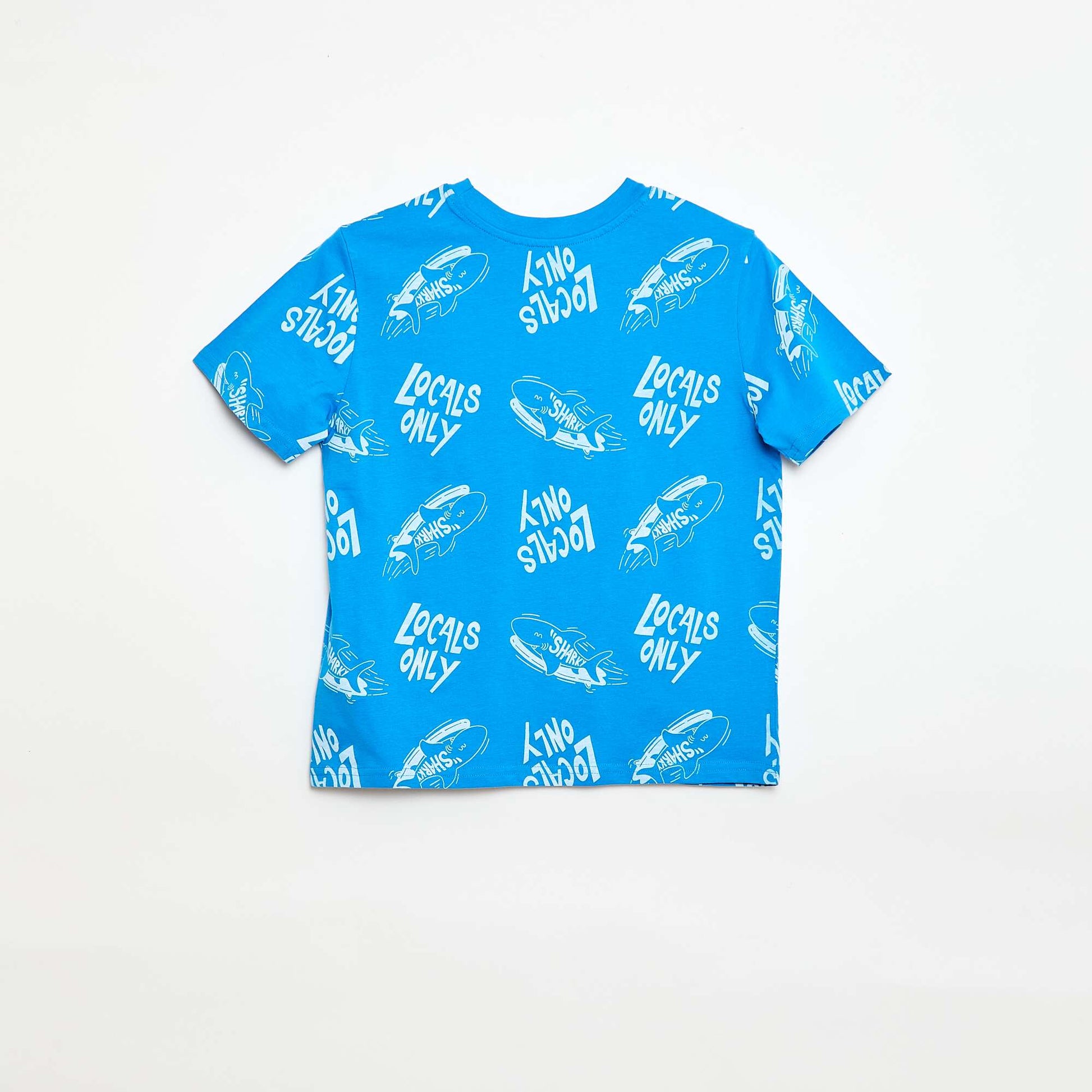 T-shirt à motif manches courtes BLEU