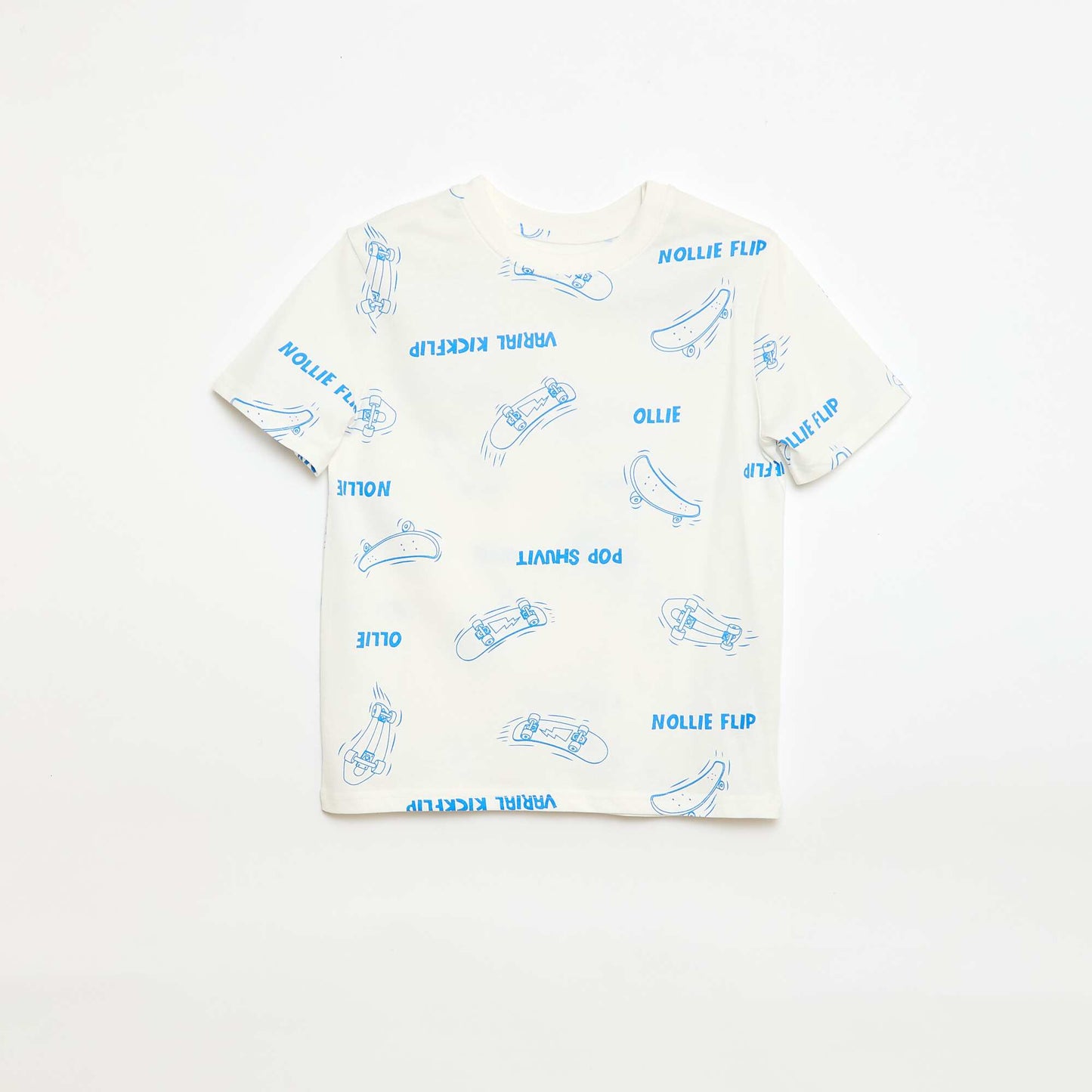 T-shirt à motif manches courtes BEIGE