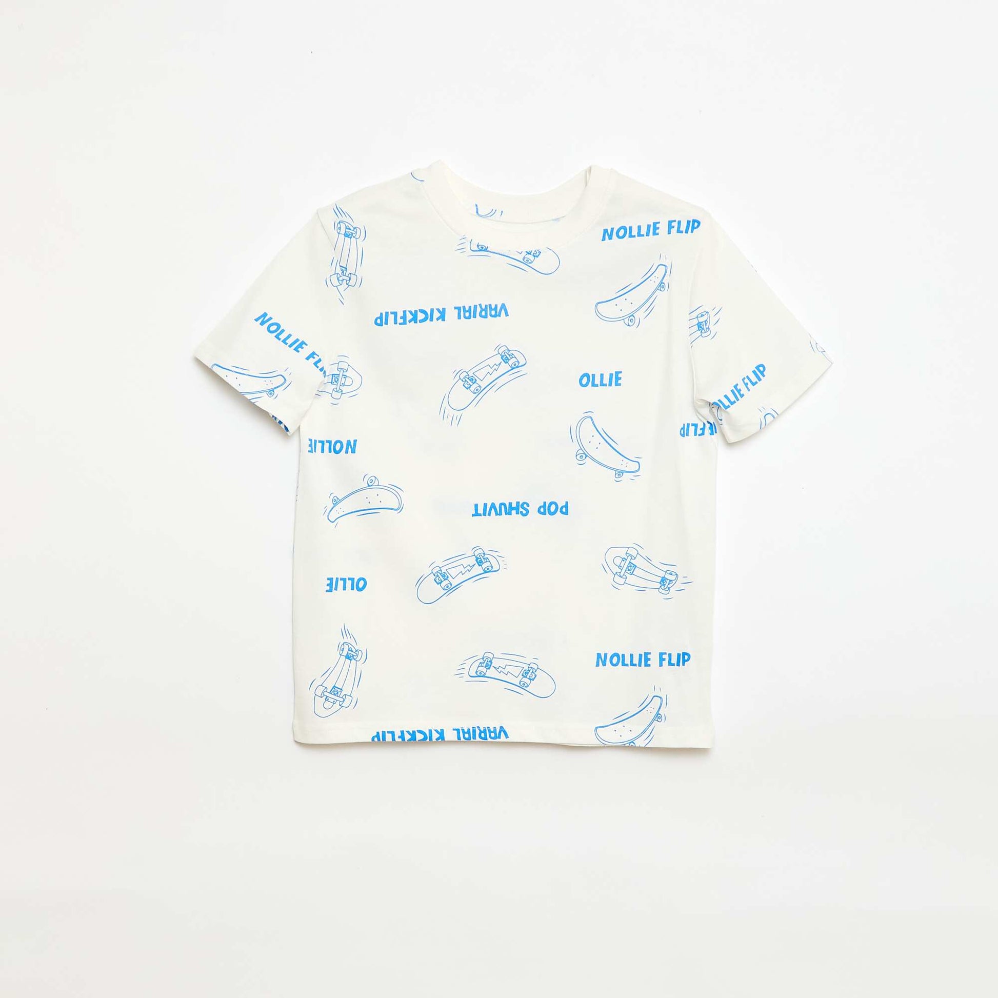 T-shirt à motif manches courtes BEIGE