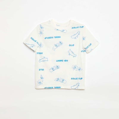 T-shirt à motif manches courtes BEIGE
