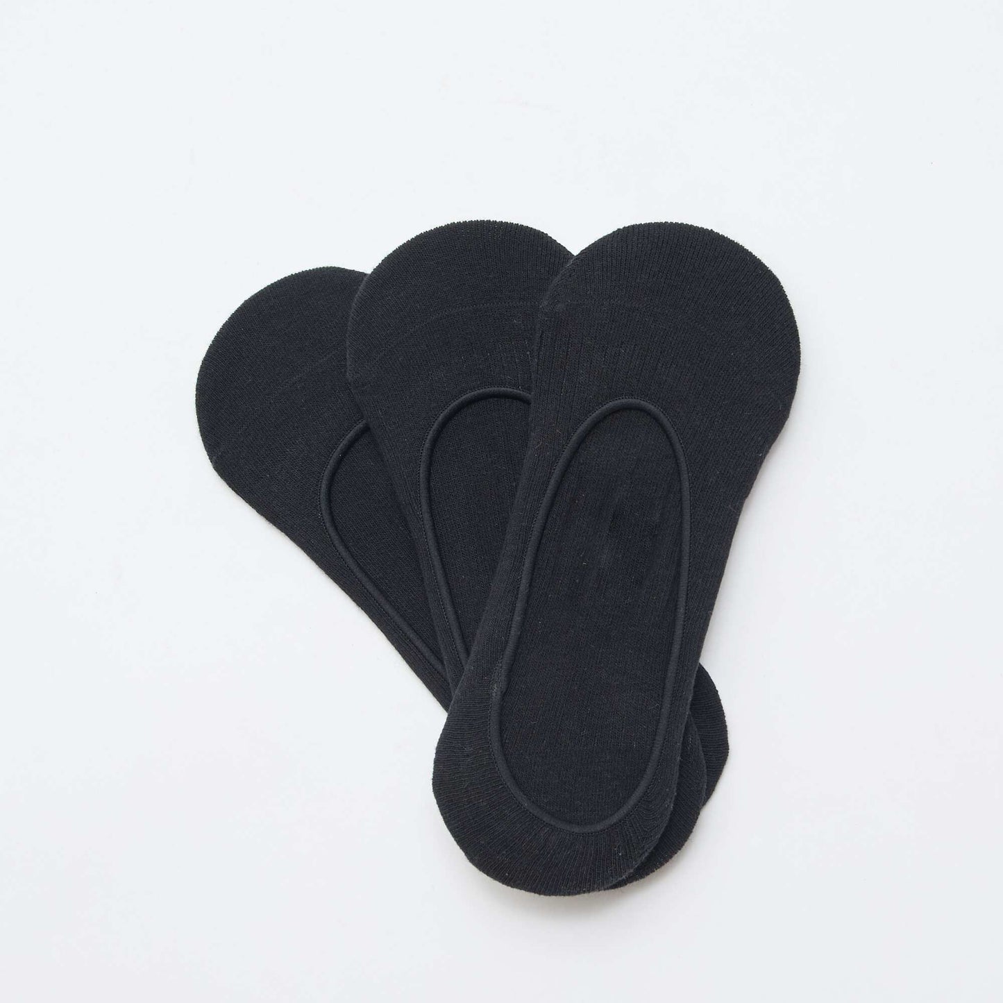 Lot de 3 chaussettes protège pied unis NOIR