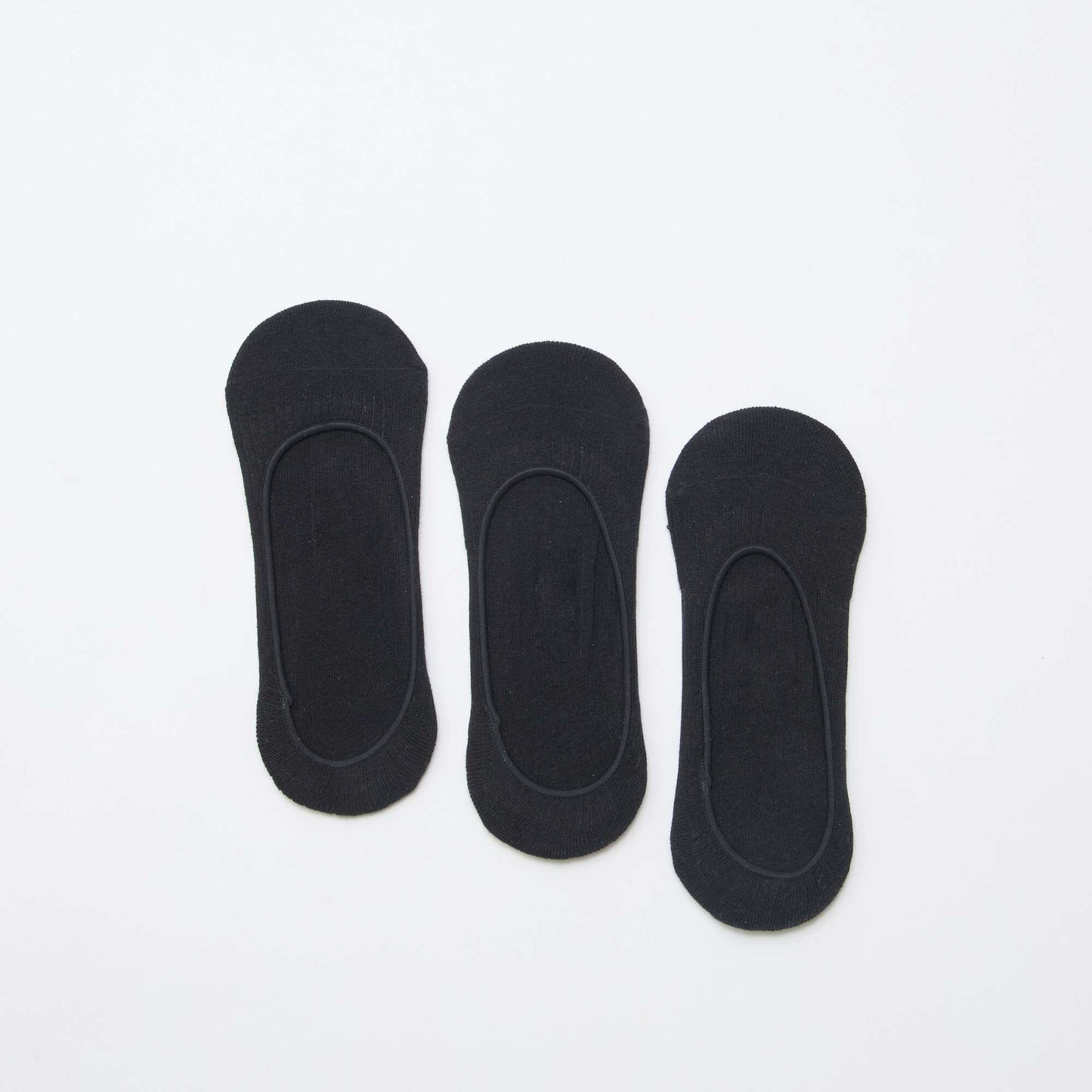 Lot de 3 chaussettes protège pied unis NOIR