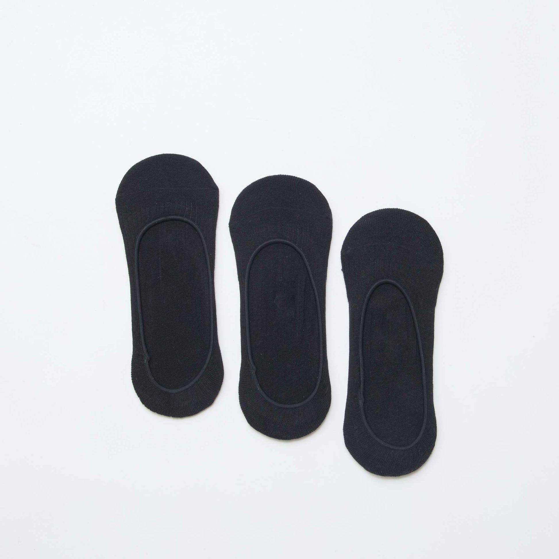 Lot de 3 chaussettes protège pied unis NOIR