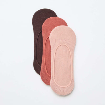 Lot de 3 chaussettes protège pied unis GRIS