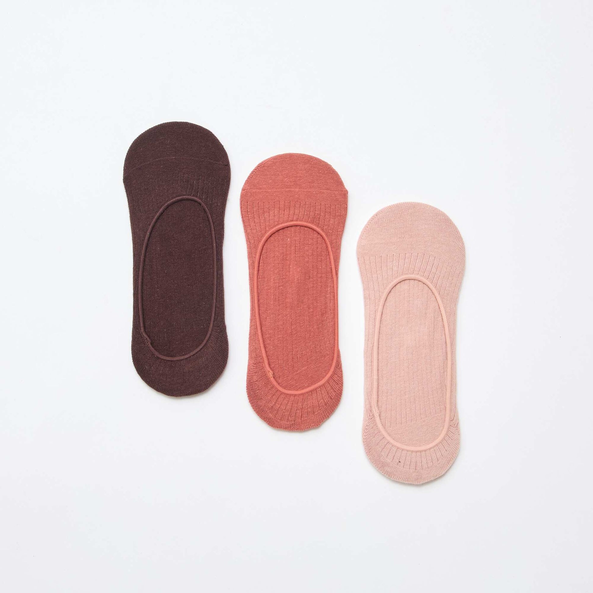 Lot de 3 chaussettes protège pied unis GRIS