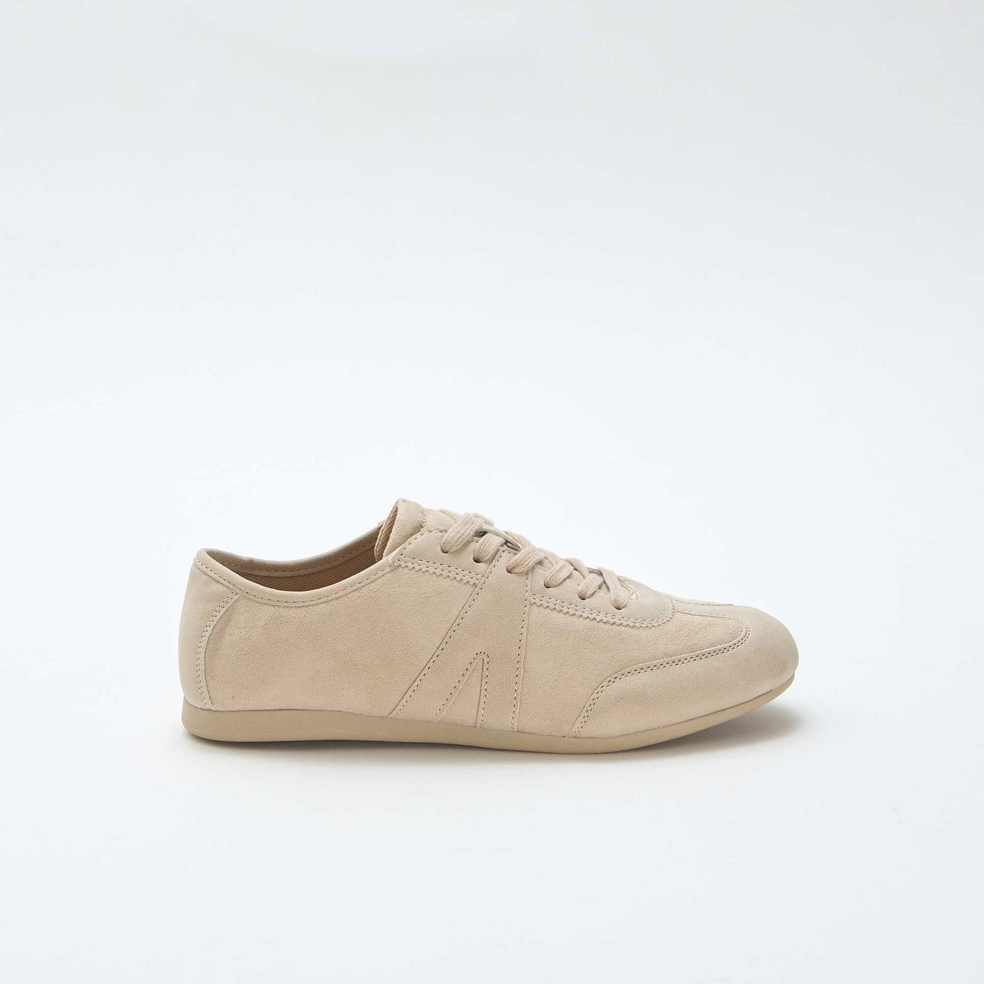 Baskets bi-matière unies BEIGE