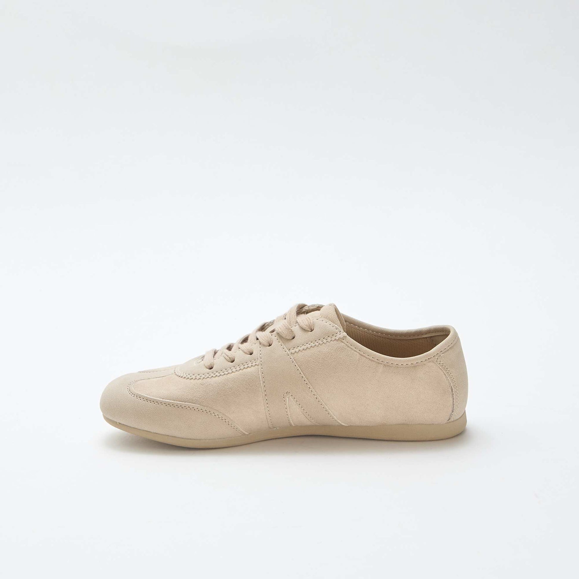 Baskets bi-matière unies BEIGE