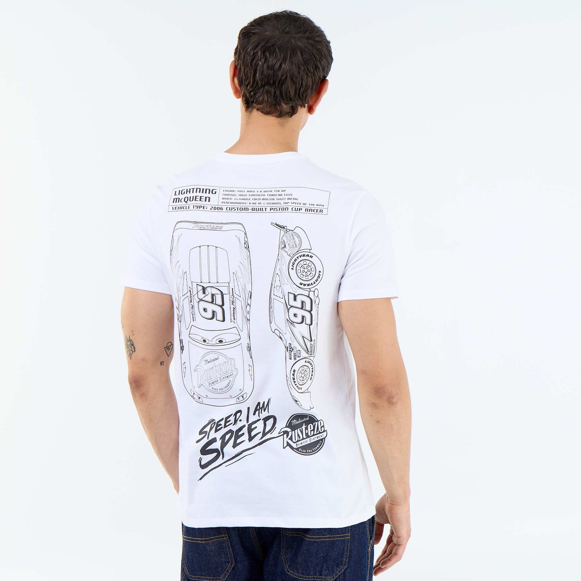 T-shirt 'Cars' 'Disney' 'Pixar' recto/verso BLANC