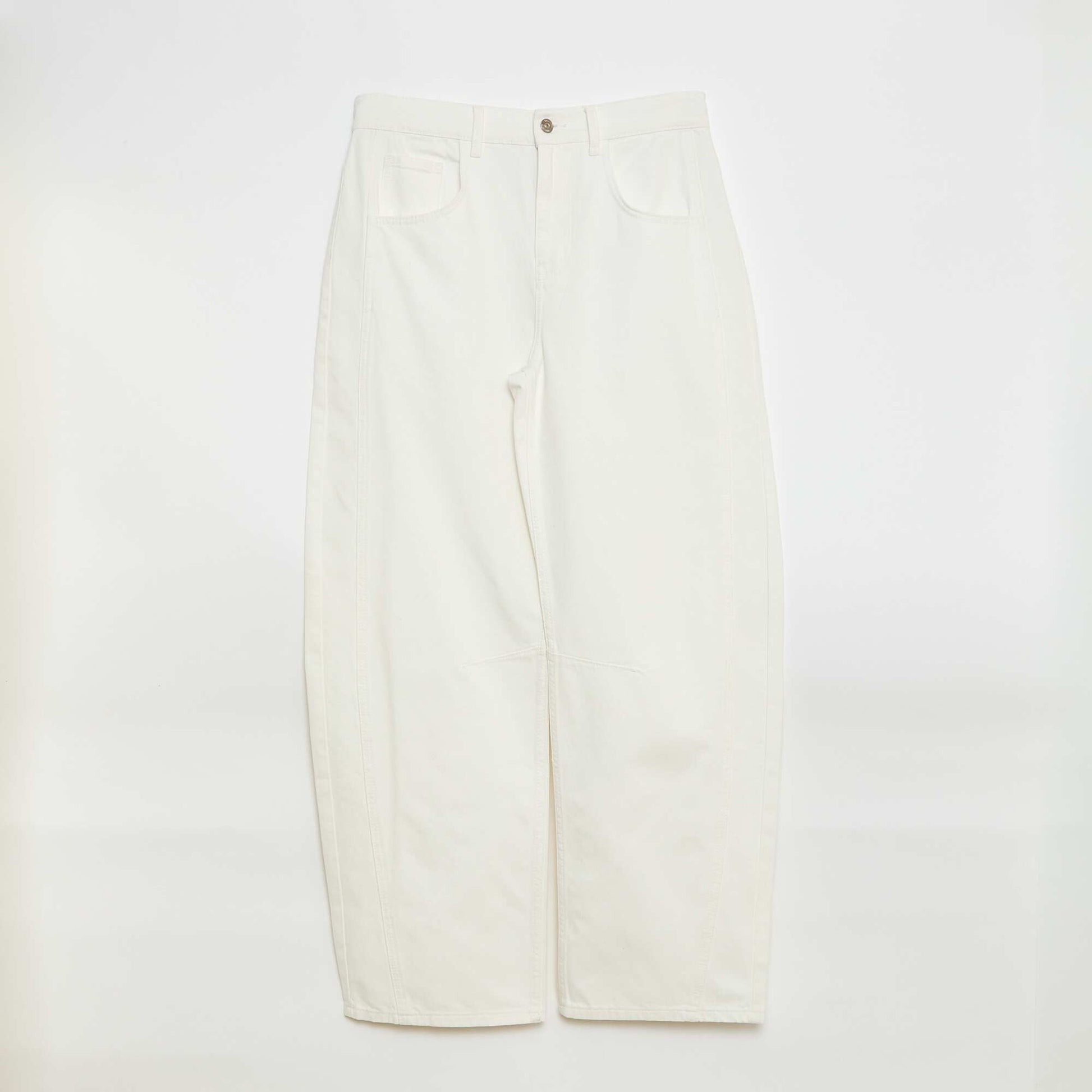 Pantalon denim coupe ballon BEIGE