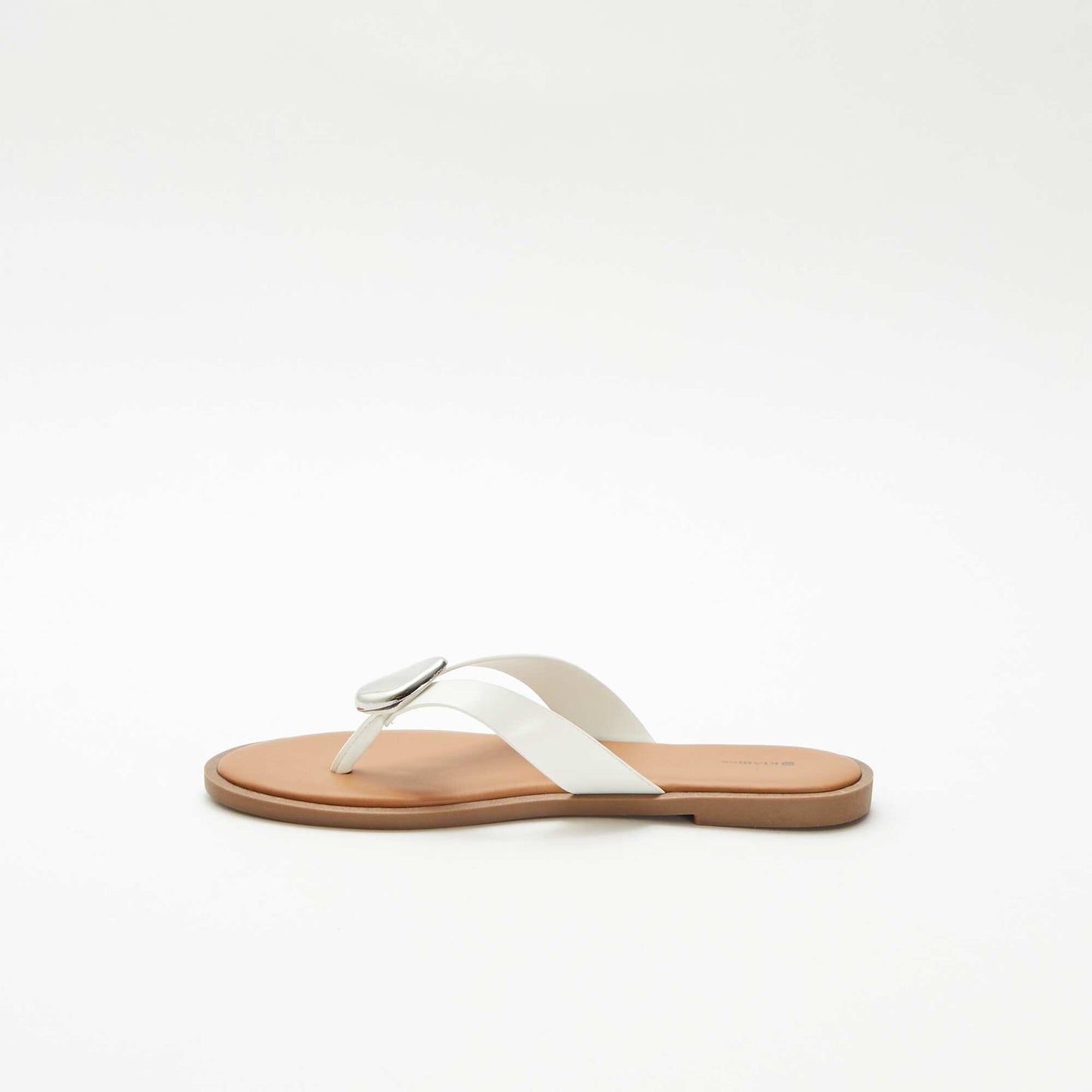 Tongs avec détail bijou métallique BLANC