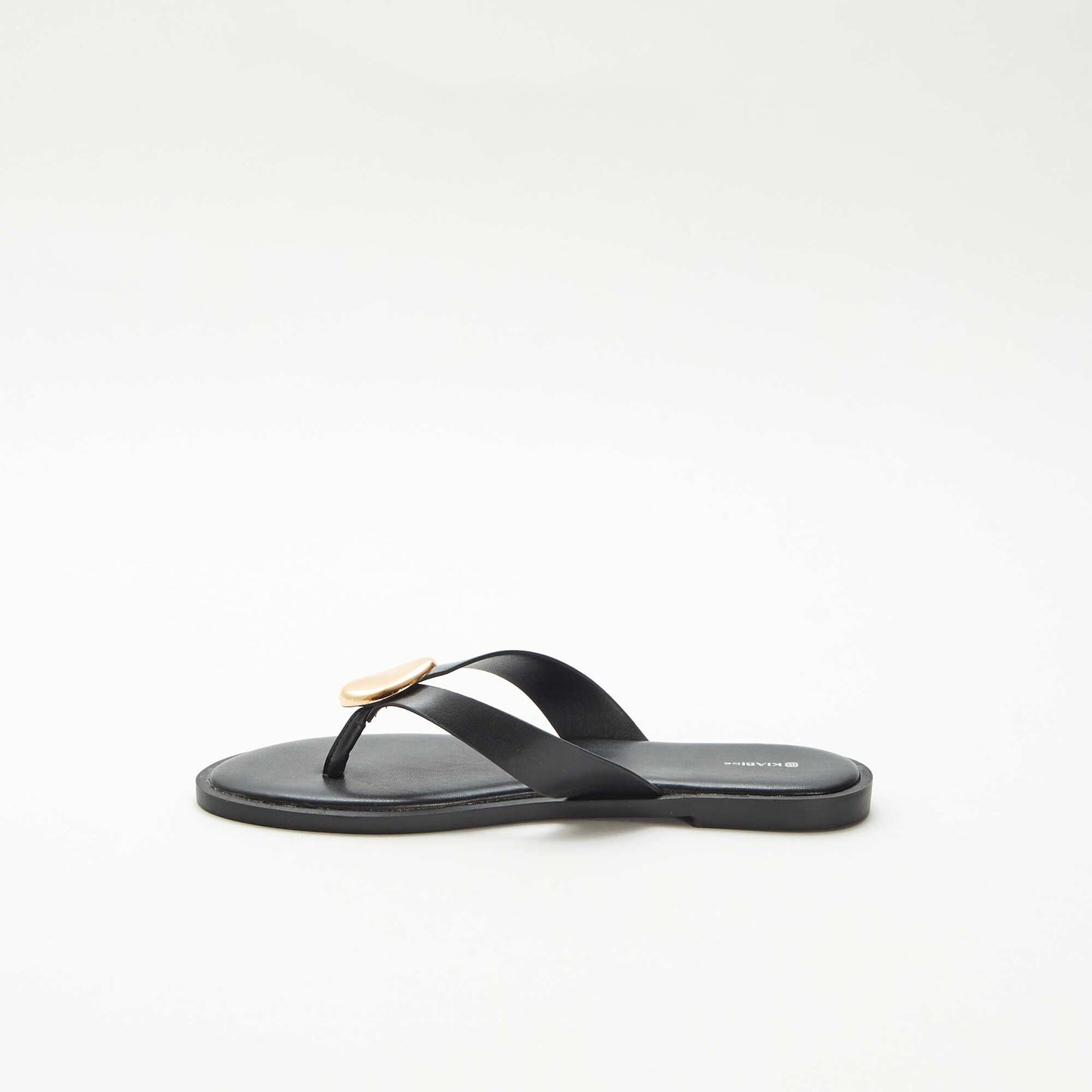 Tongs avec détail bijou métallique NOIR