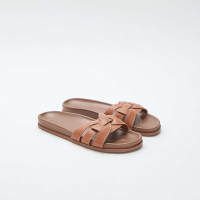 Paire de mules unies MARRON