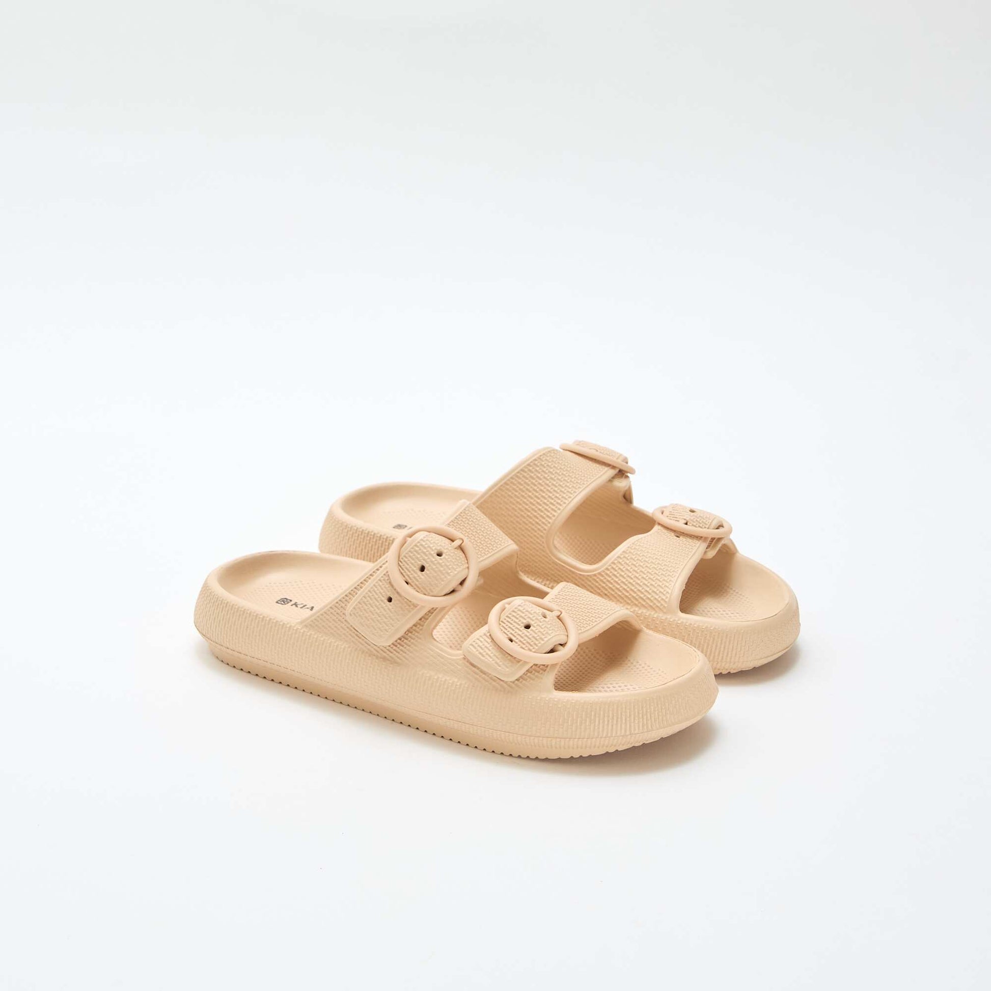 Mules unies à double bride BEIGE