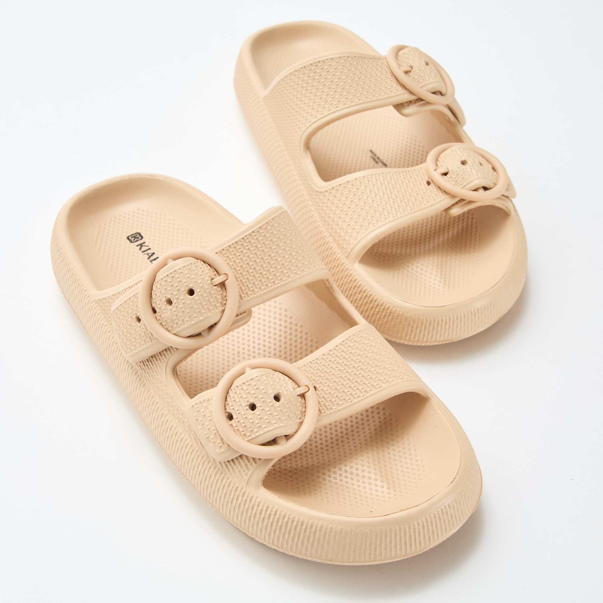 Mules unies à double bride BEIGE