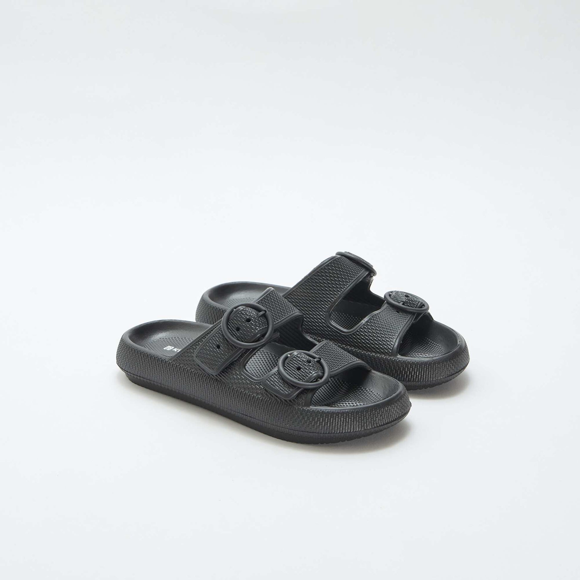 Mules unies à double bride NOIR