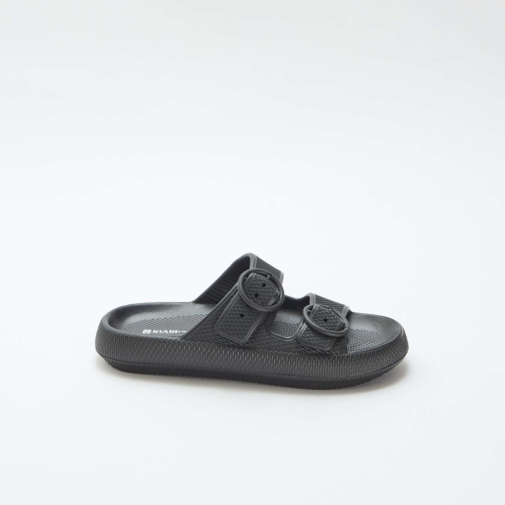 Mules unies à double bride NOIR