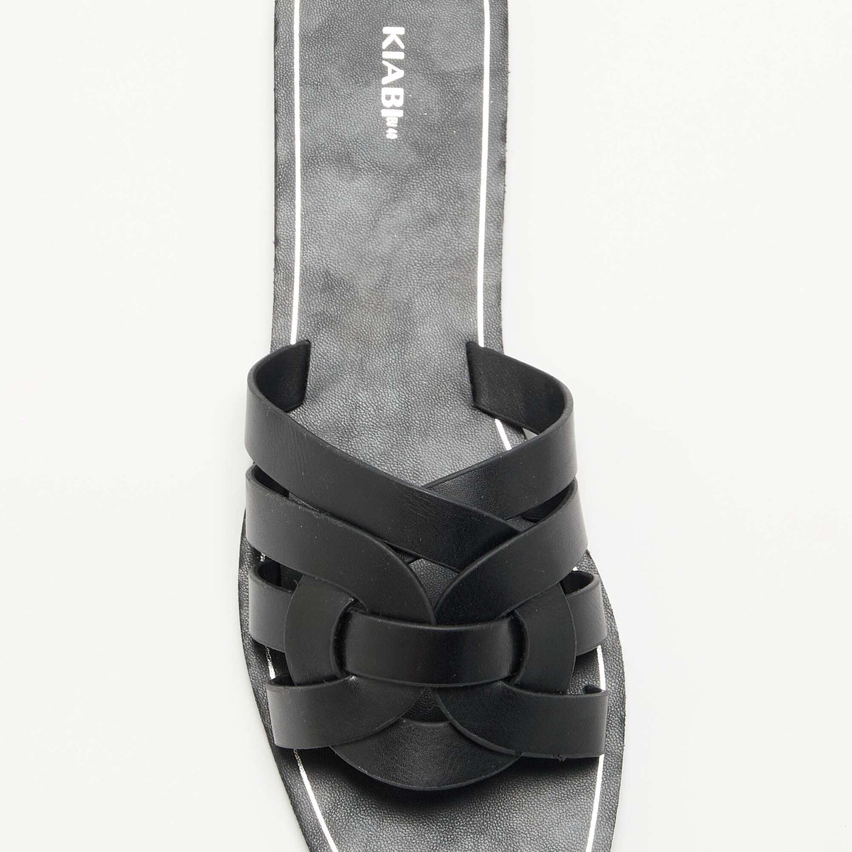 Sandales plates à brides croisées NOIR