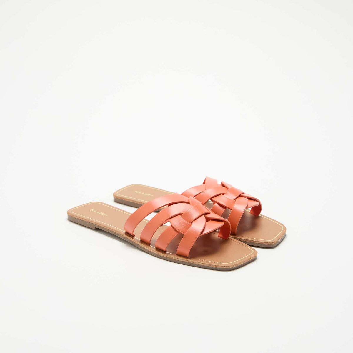 Sandales plates à brides croisées ORANGE