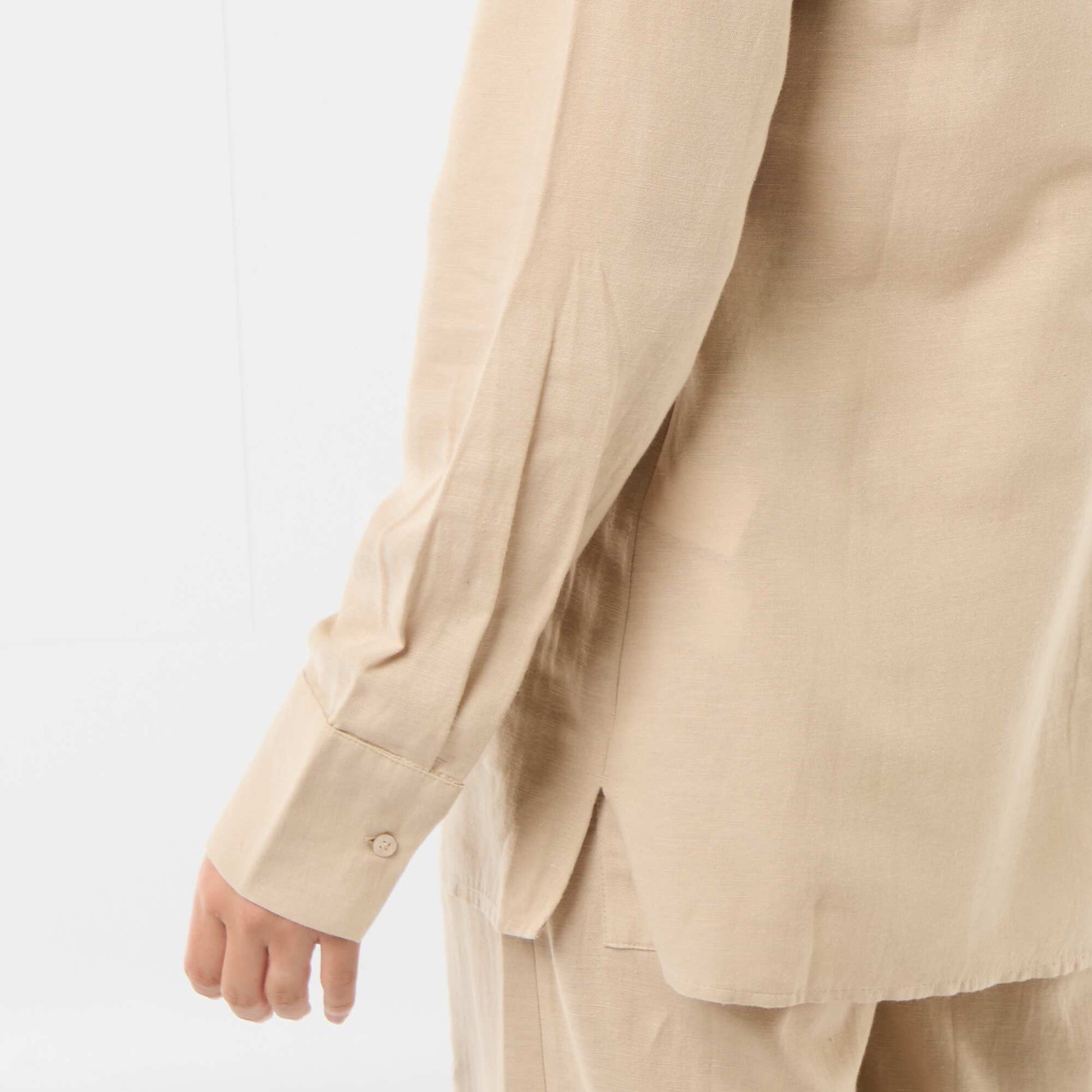 Chemise de maternité en lin mélangé BEIGE