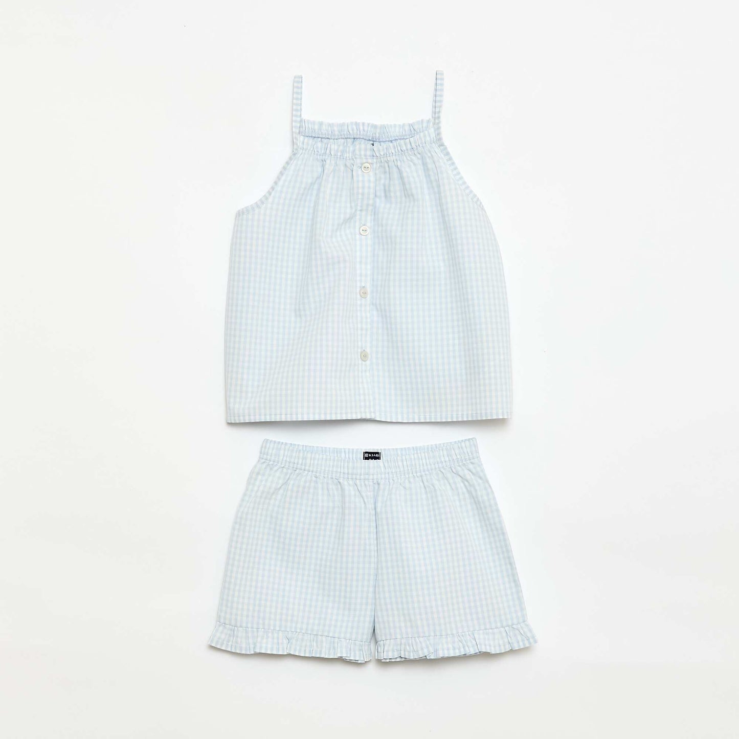 Ensemble pyjama court à motif Vichy - 2 pièces BLANC