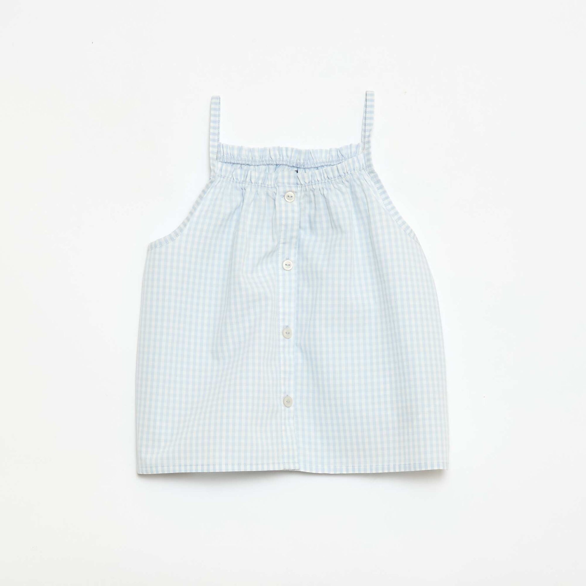 Ensemble pyjama court à motif Vichy - 2 pièces BLANC