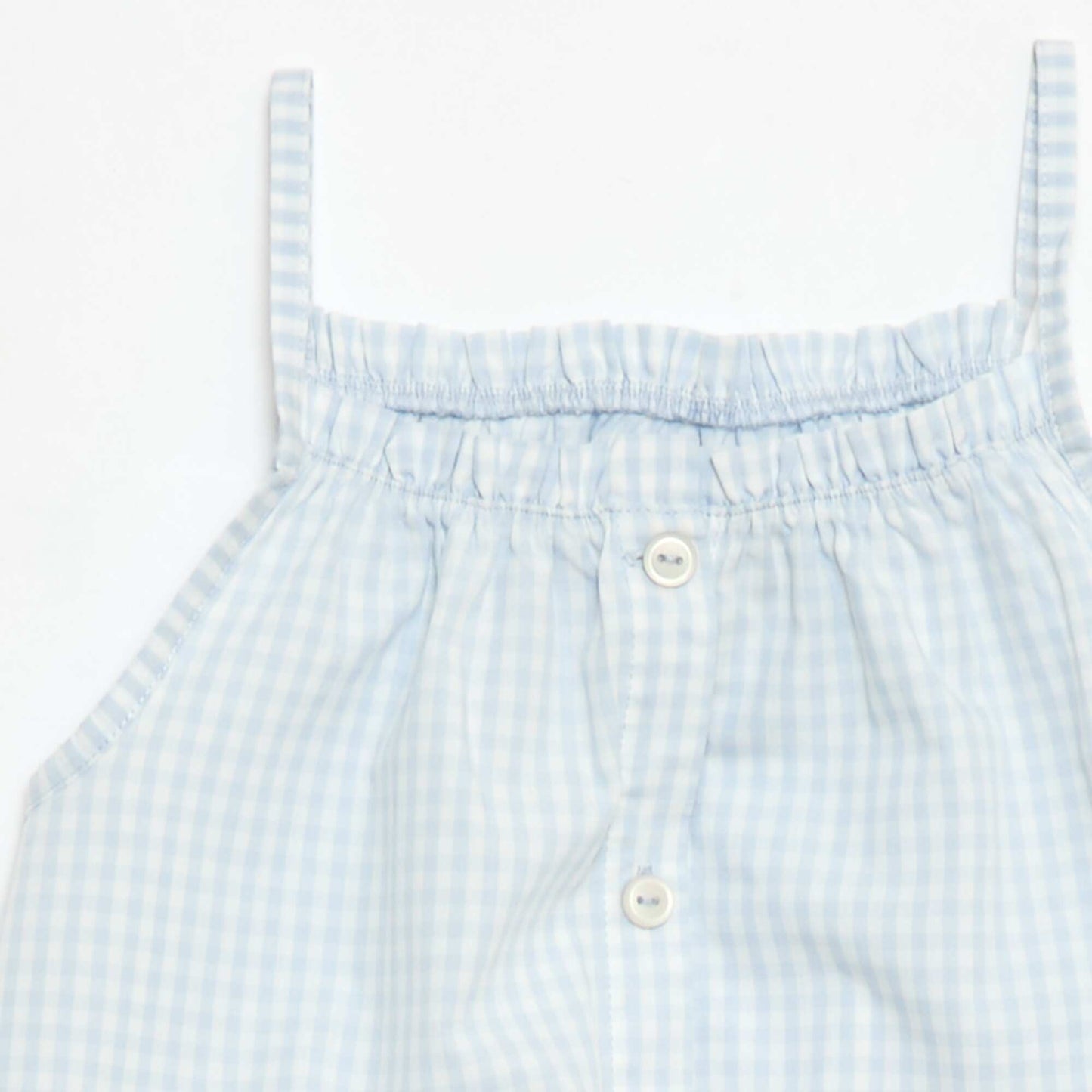 Ensemble pyjama court à motif Vichy - 2 pièces BLANC