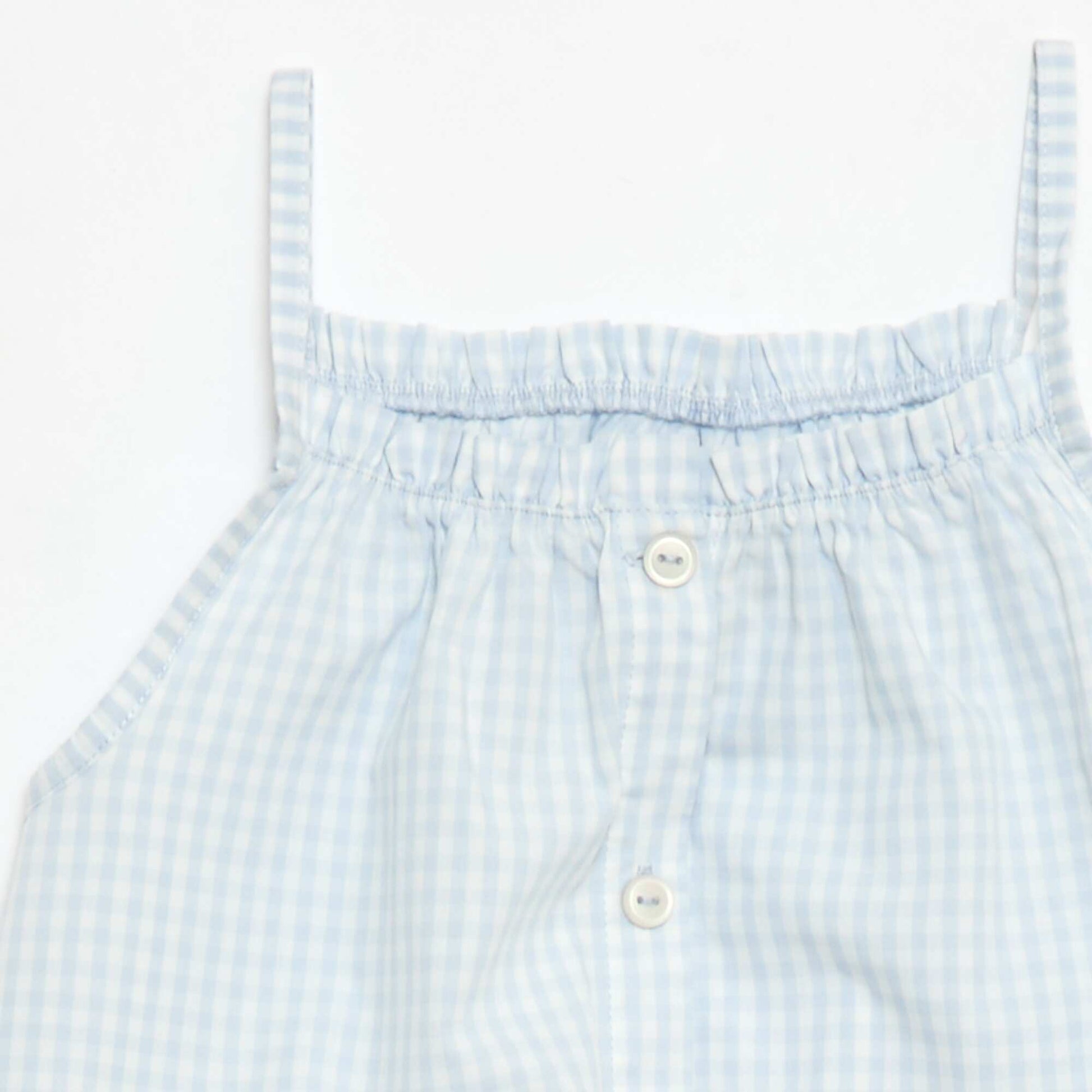 Ensemble pyjama court à motif Vichy - 2 pièces BLANC