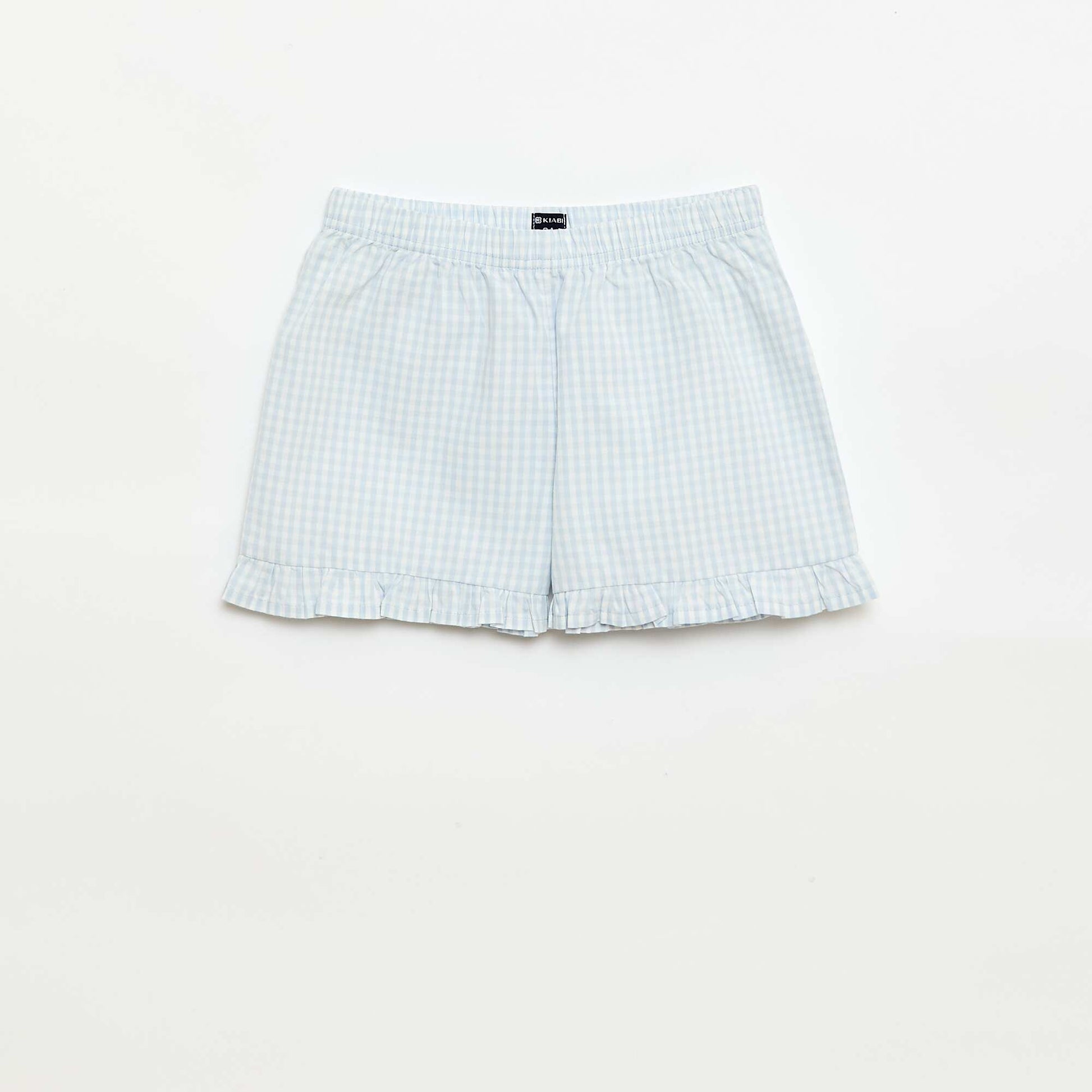 Ensemble pyjama court à motif Vichy - 2 pièces BLANC