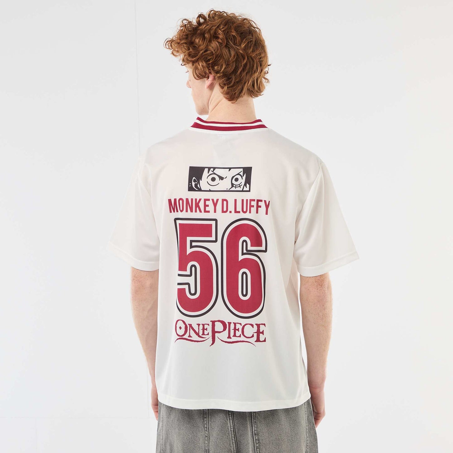 Maillot de foot imprimé 'One piece' BLANC