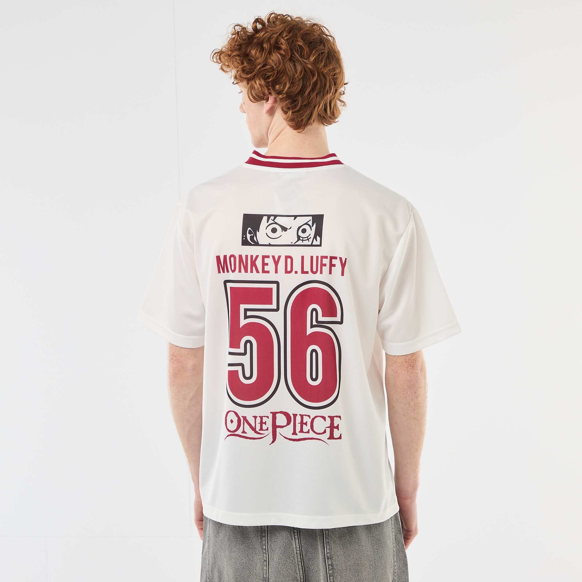 Maillot de foot imprimé 'One piece' BLANC