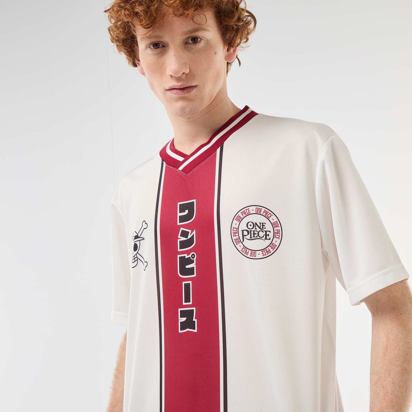 Maillot de foot imprimé 'One piece' BLANC