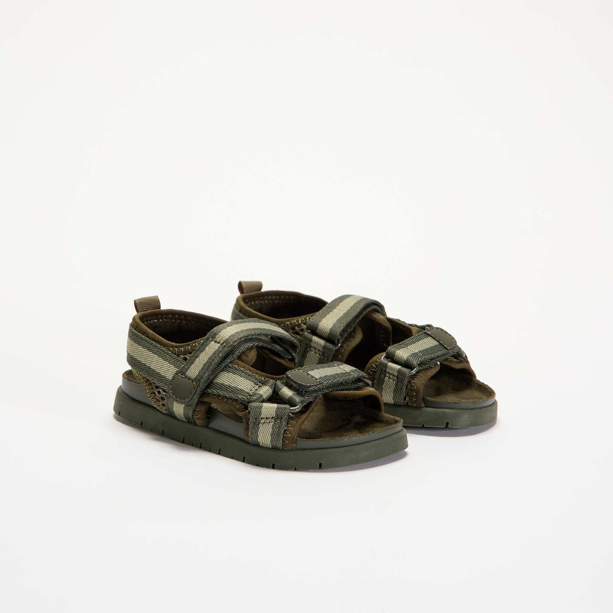 Sandales doubles brides à scratch KAKI