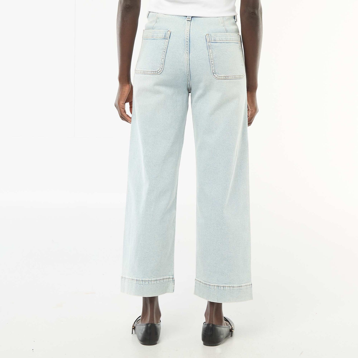 Pantalon denim cropped avec boutons TRIPLE STONE