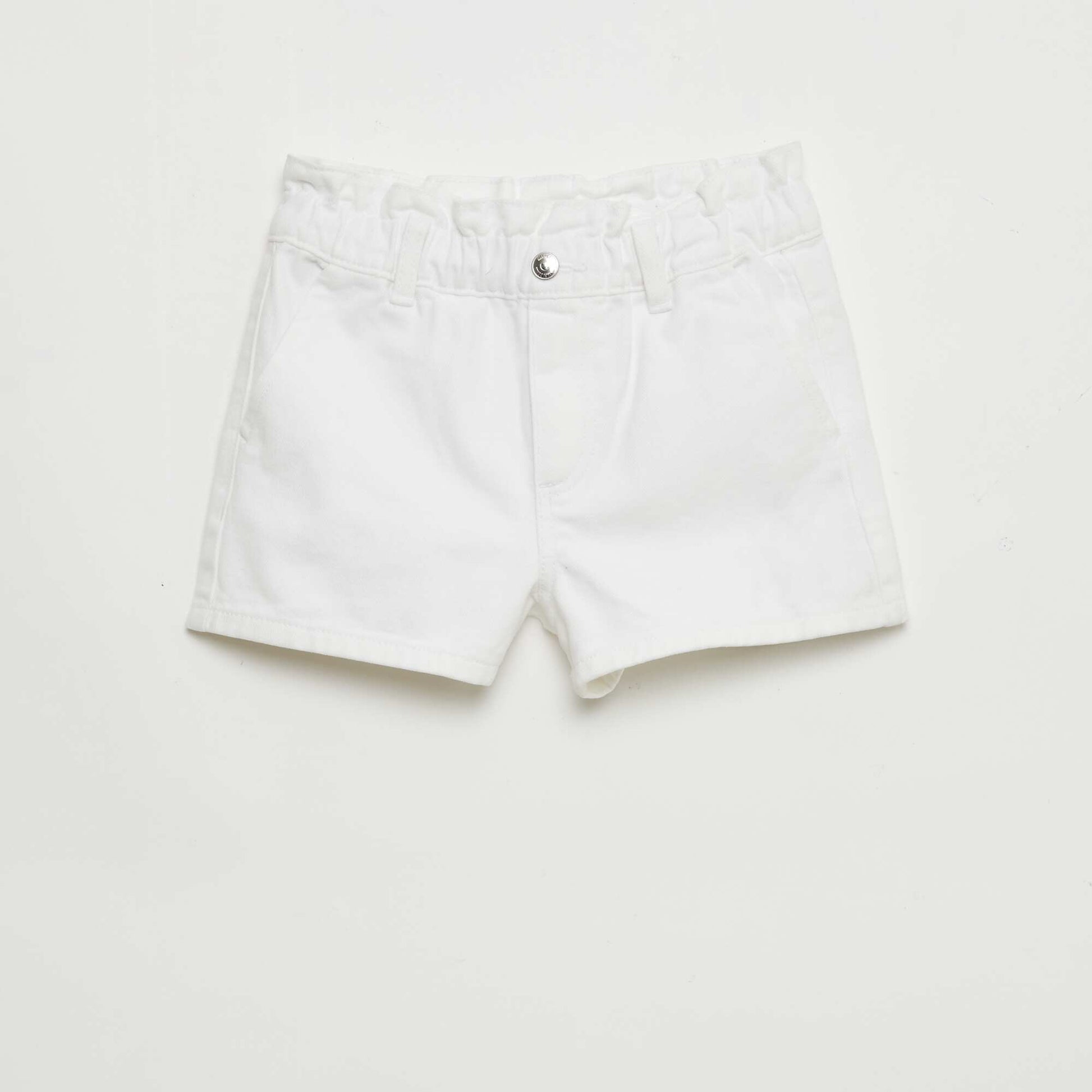 Short en jean paper bag BLANC