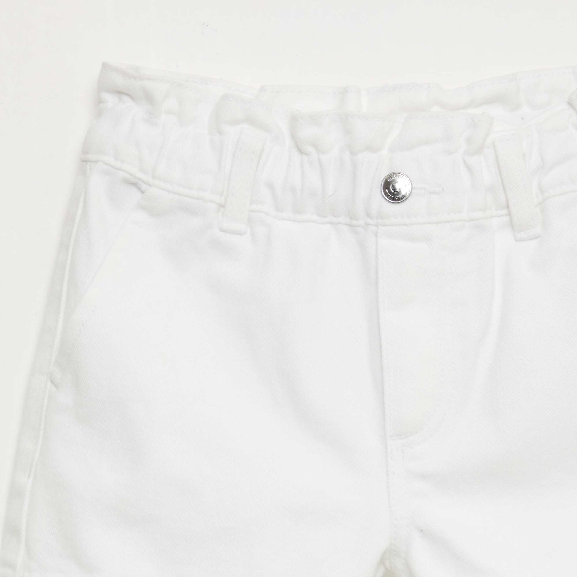 Short en jean paper bag BLANC