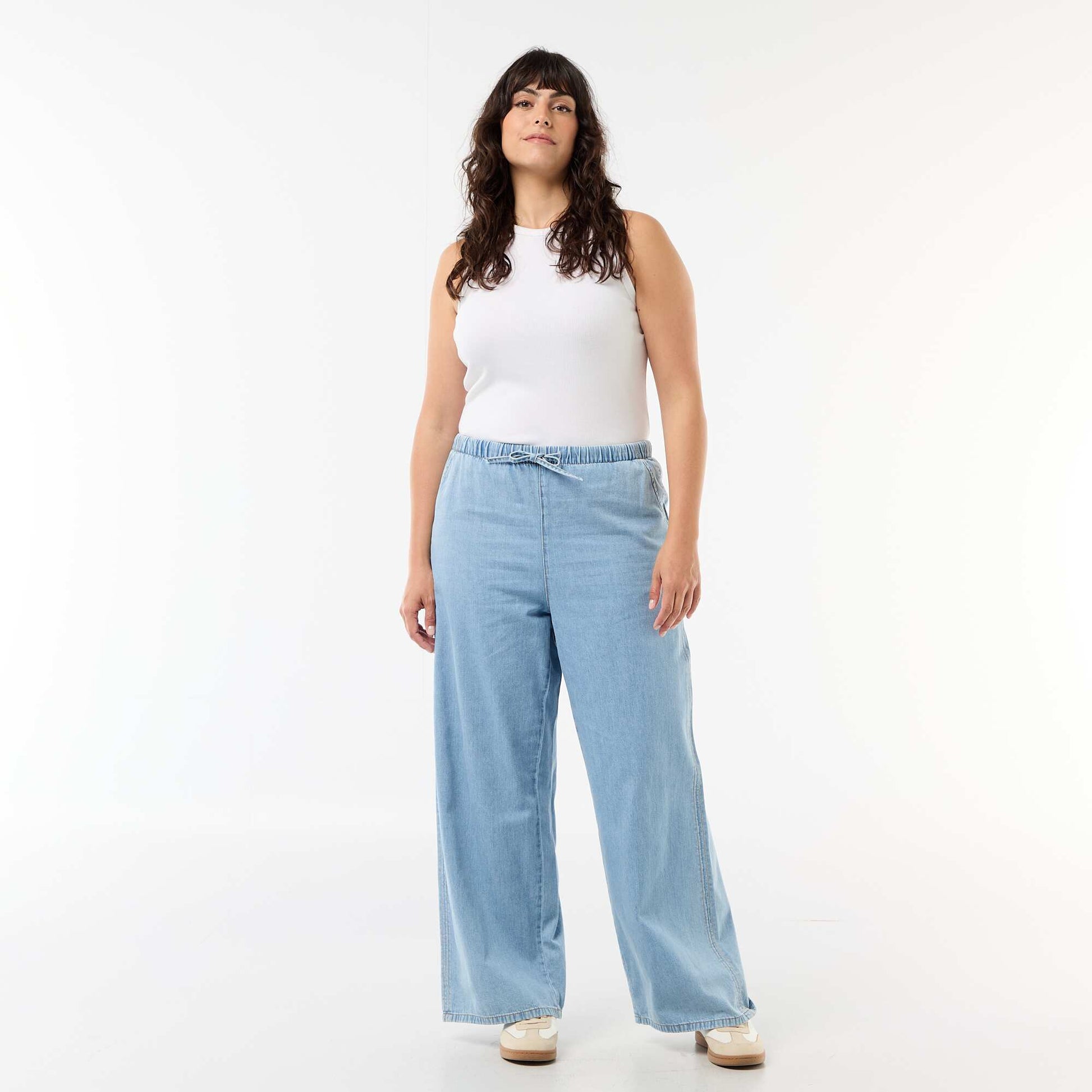 Pantalon large avec 2 poches BLEU