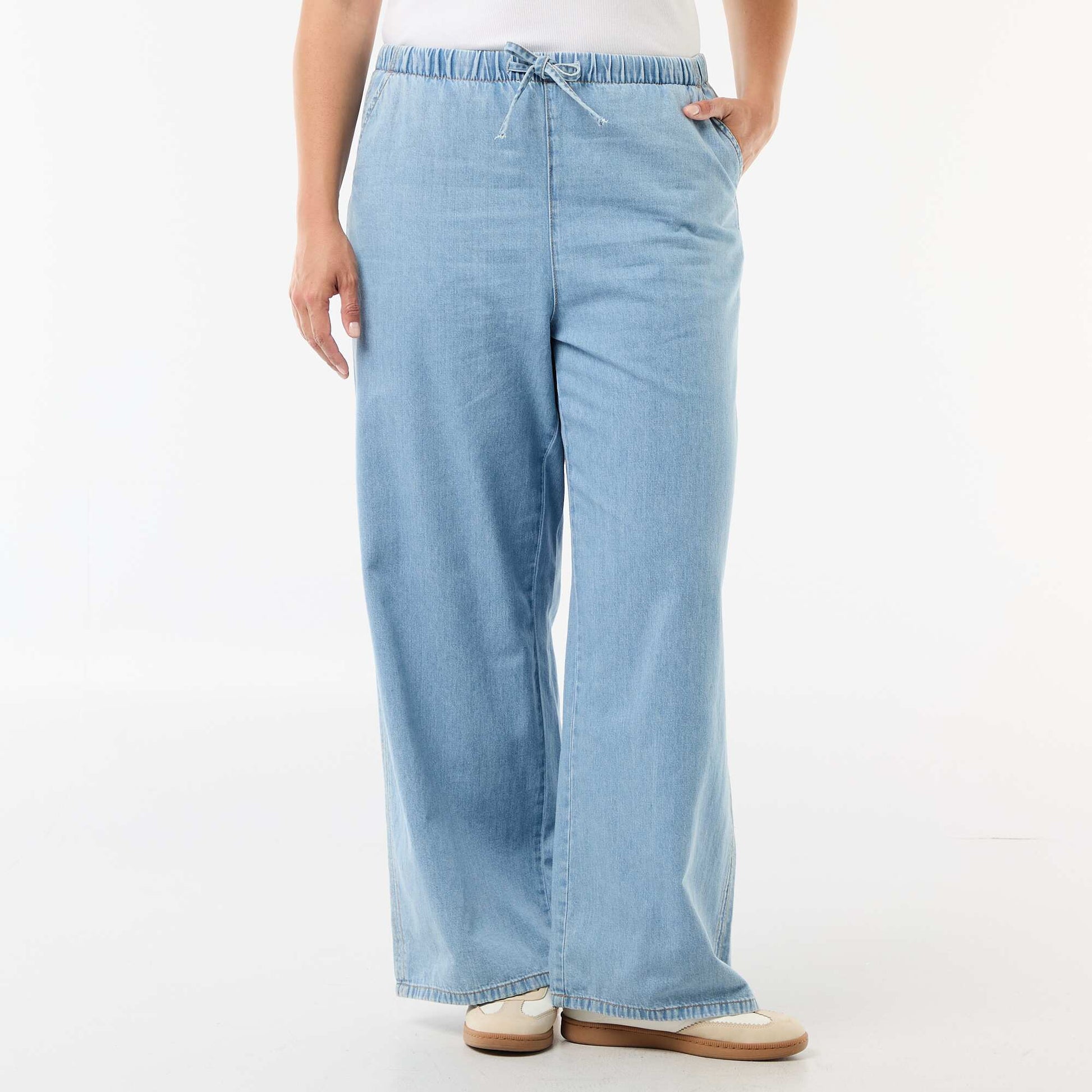 Pantalon large avec 2 poches BLEU