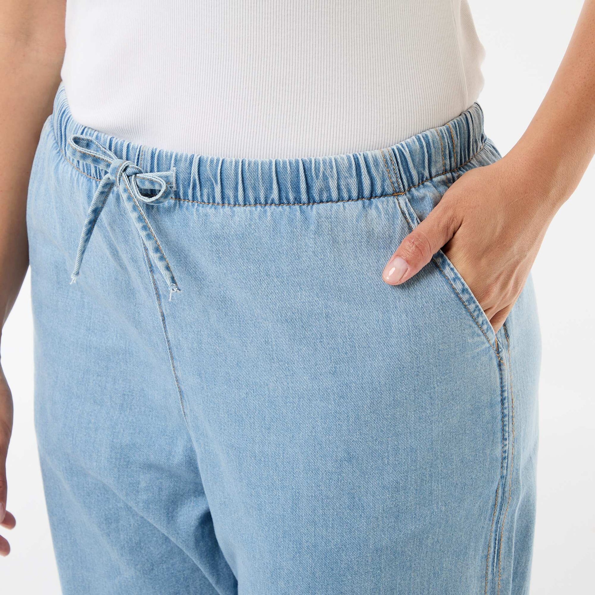 Pantalon large avec 2 poches BLEU