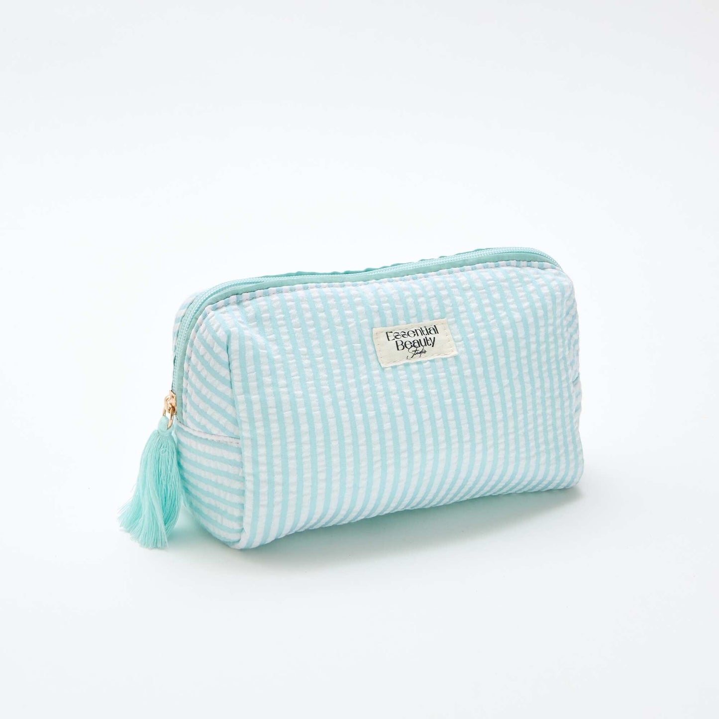 Trousse imprimée à ouverture zippée BLEU