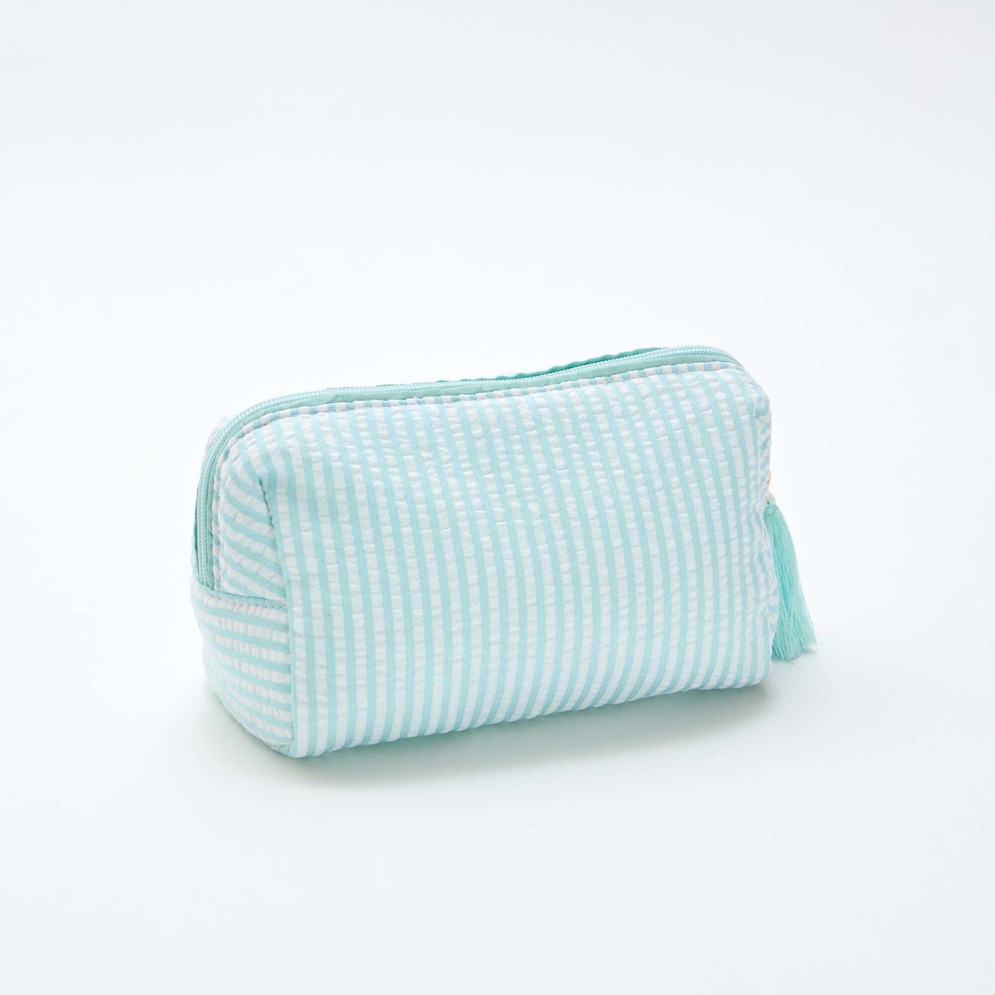 Trousse imprimée à ouverture zippée BLEU