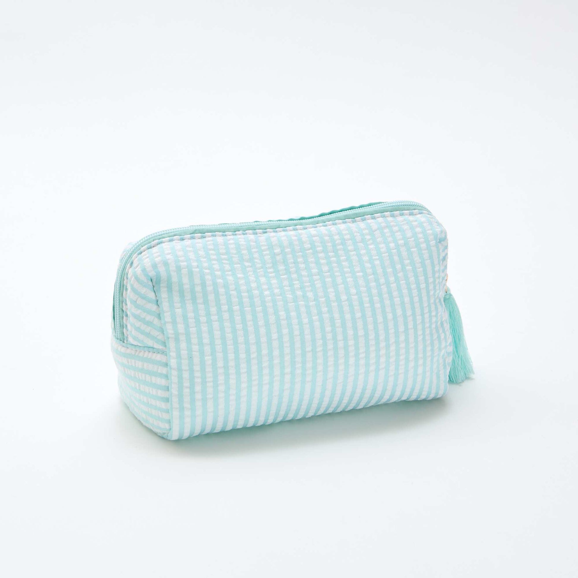 Trousse imprimée à ouverture zippée BLEU