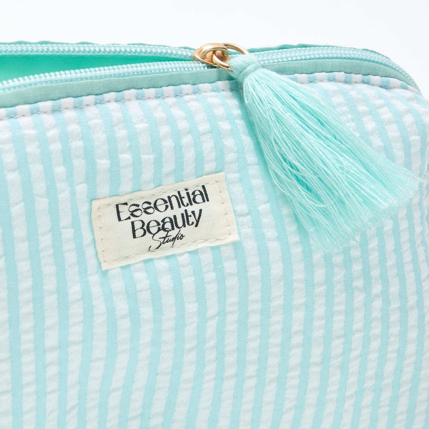Trousse imprimée à ouverture zippée BLEU