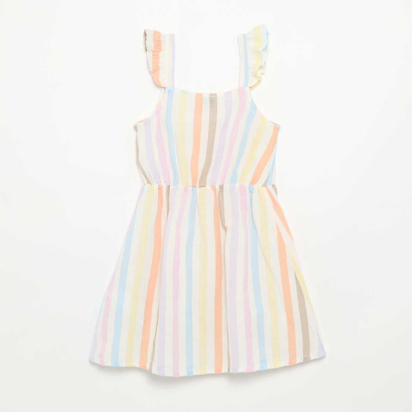 Robe à bretelles volantées BLANC