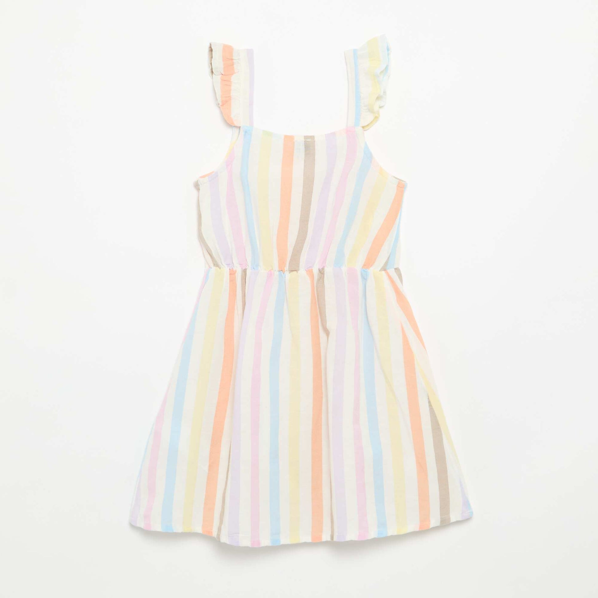 Robe à bretelles volantées BLANC
