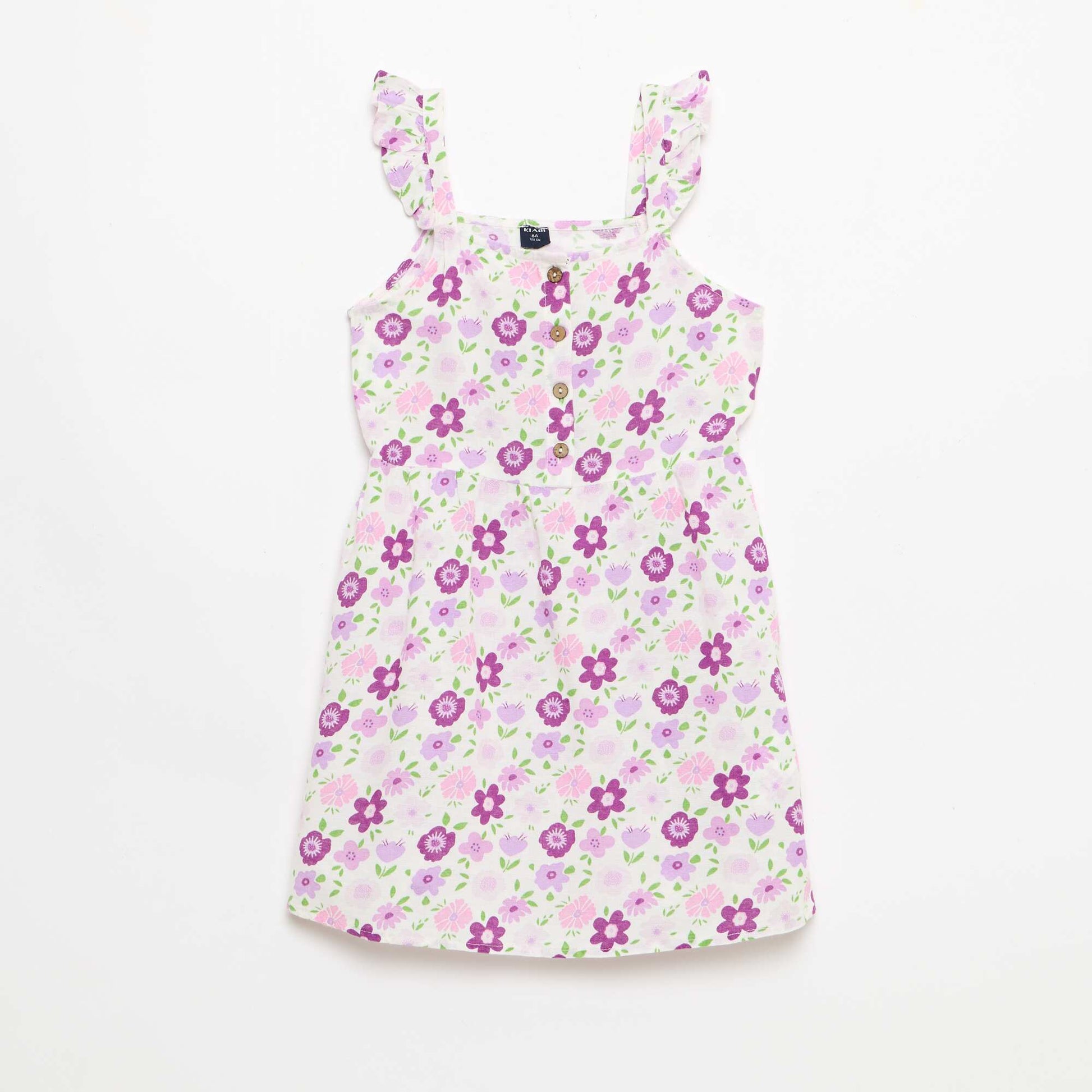 Robe à bretelles volantées BLANC