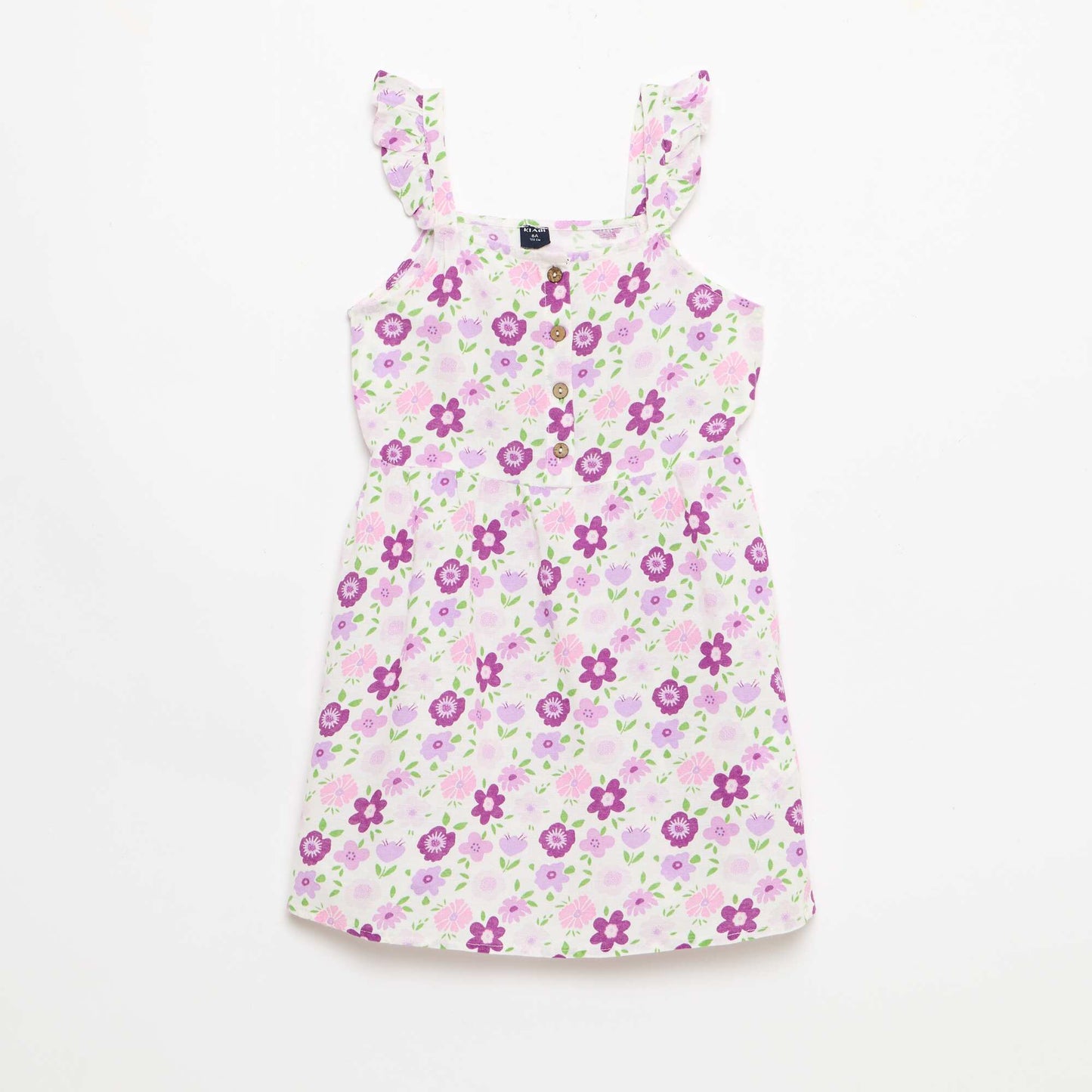 Robe à bretelles volantées BLANC