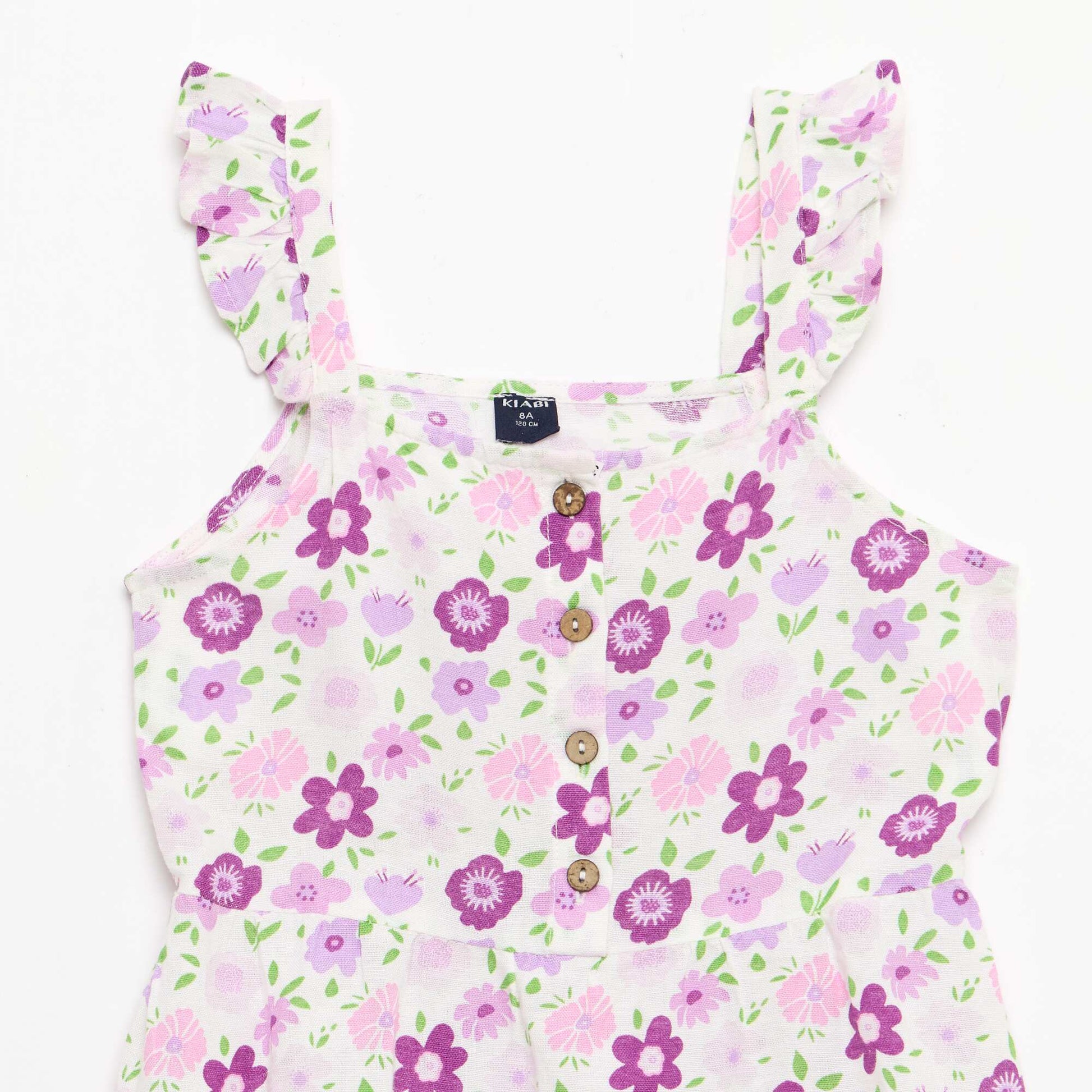 Robe à bretelles volantées BLANC