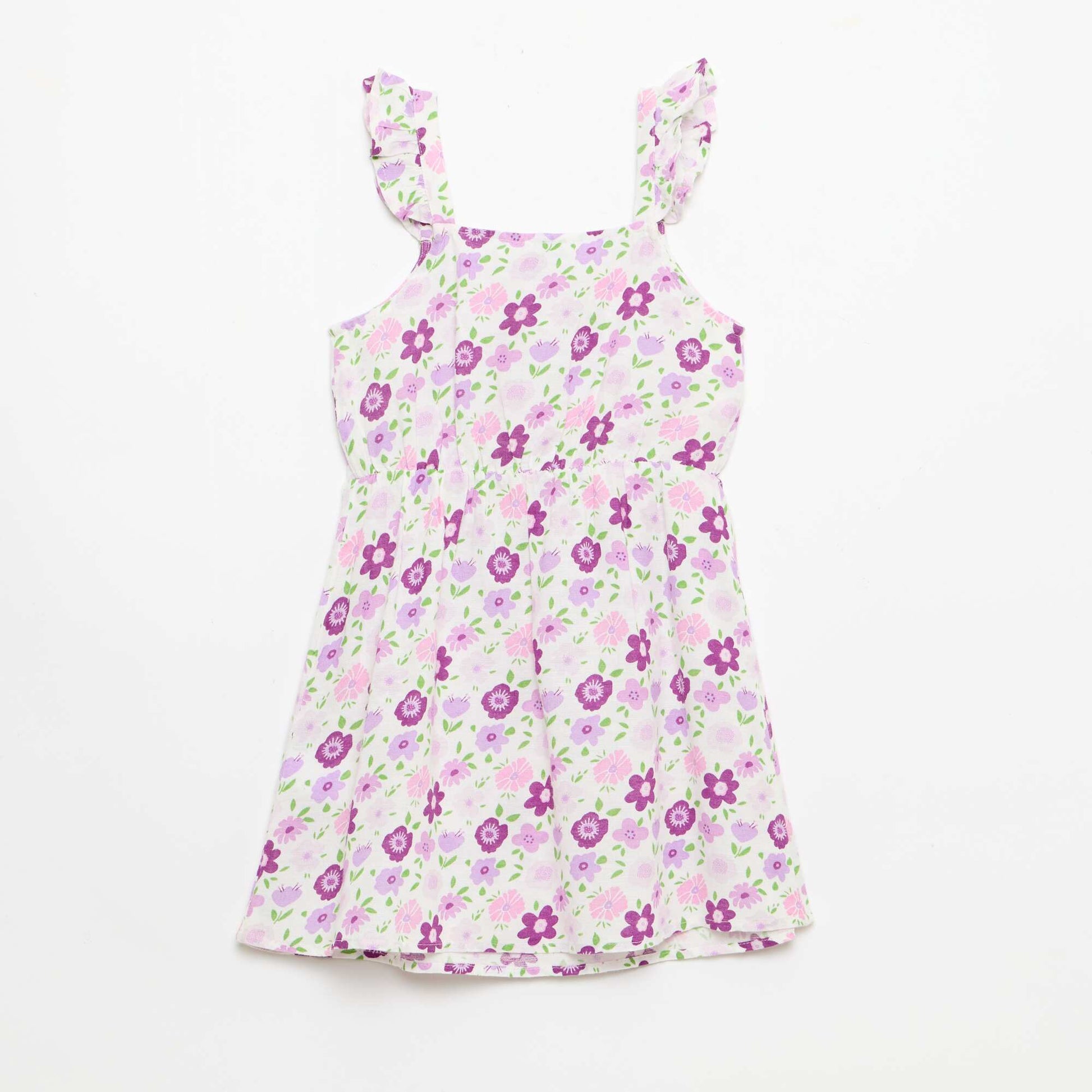 Robe à bretelles volantées BLANC
