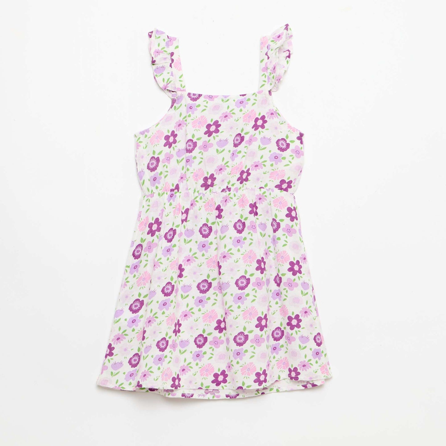 Robe à bretelles volantées BLANC